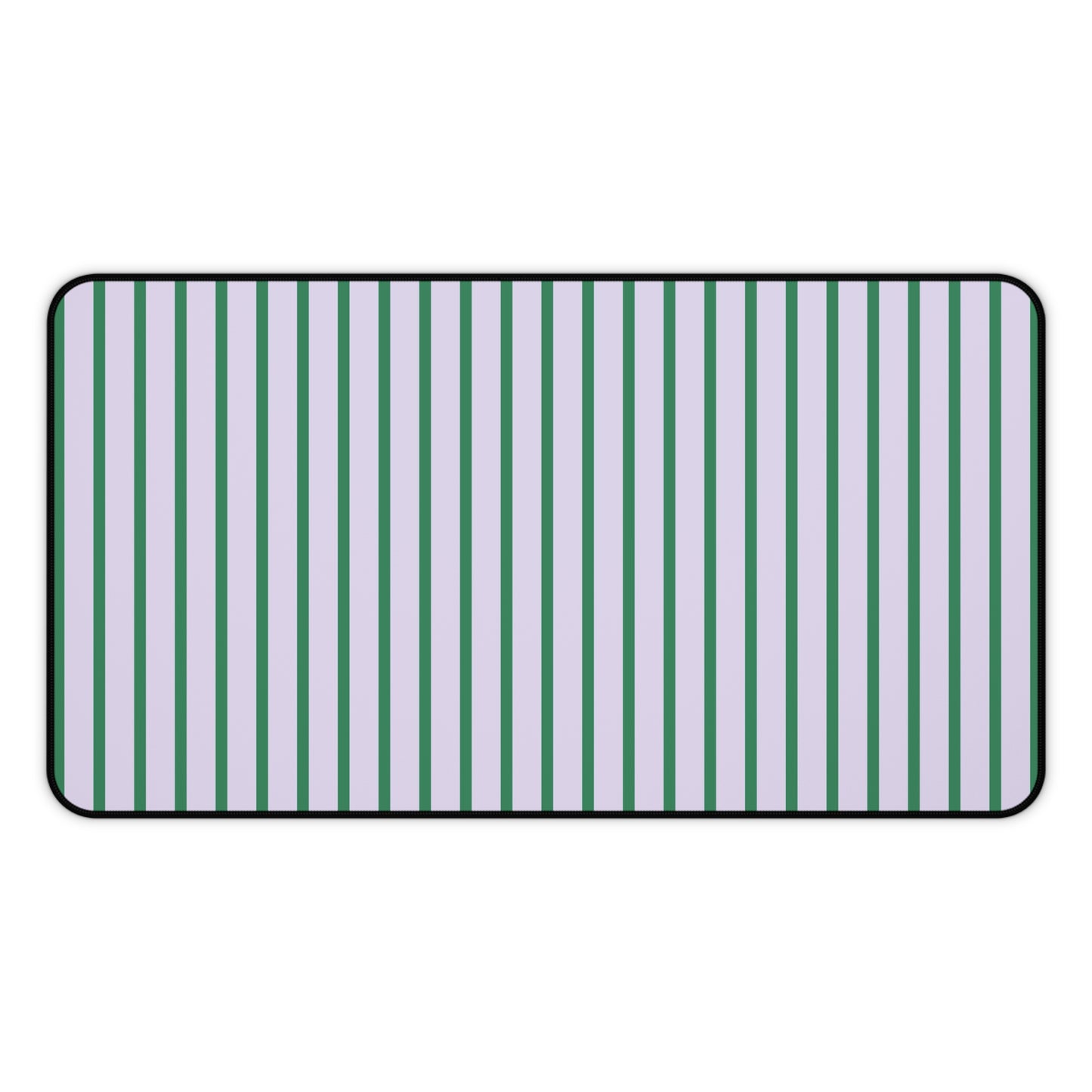 Pastel Purple and Green Stripes Desk Mat