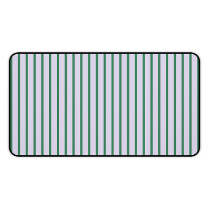 Pastel Purple and Green Stripes Desk Mat