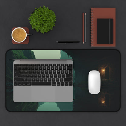 Serene River Desk Mat: Landscape Extended Mouse Pad