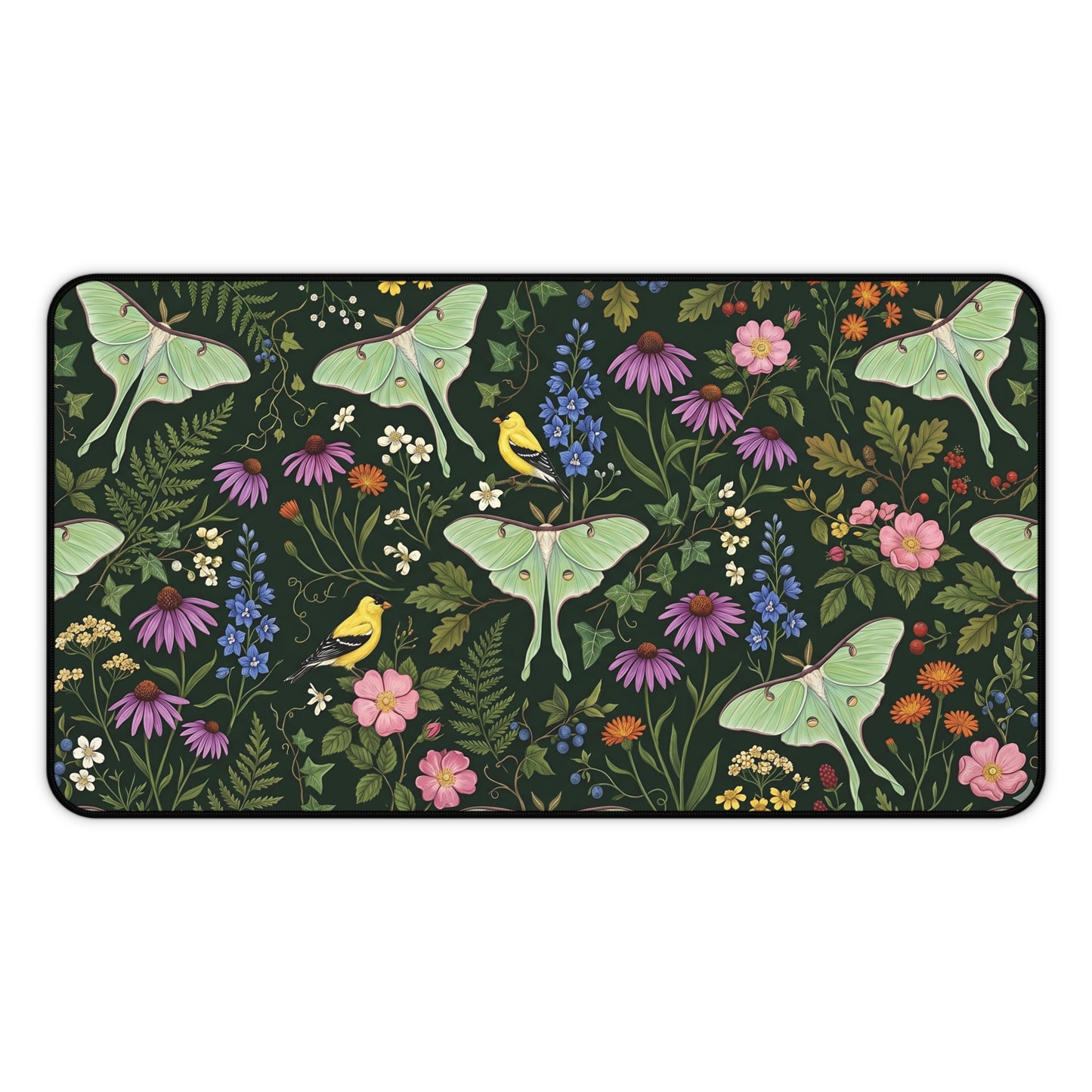 Luna Moth Desk Mat: Botanical Cottagecore Mouse Pad