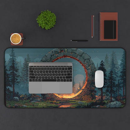 Glowing Portal XXL Mouse Pad Pixel Art Style
