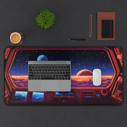 Space Desk Mat Anime Style, Spacecraft Gaming Mouse Pad XL