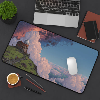 Pixel Art Desk Mat: Serene Observatory Mouse Pad