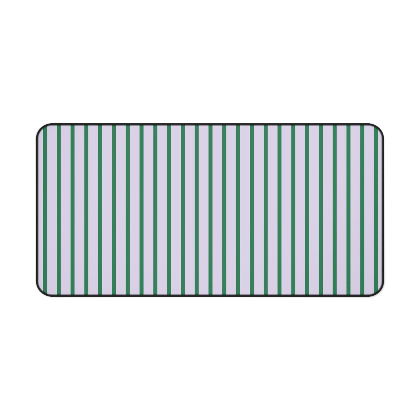 Pastel Purple and Green Stripes Desk Mat