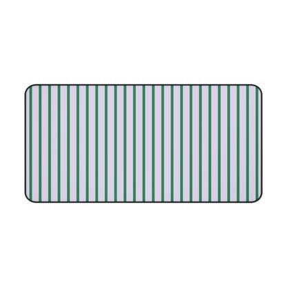 Pastel Purple and Green Stripes Desk Mat