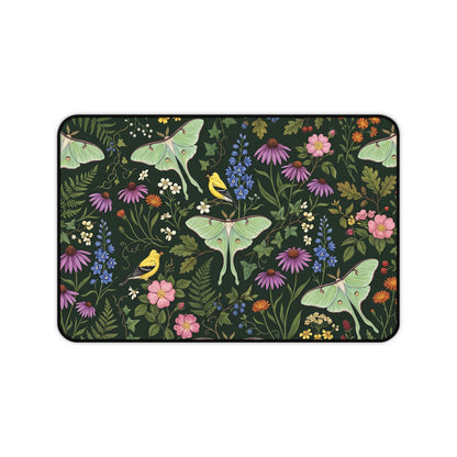 Luna Moth Desk Mat: Botanical Cottagecore Mouse Pad