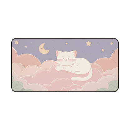 Dreamy Cat Mouse Pad, Kawaii Gaming Desk Mat XL