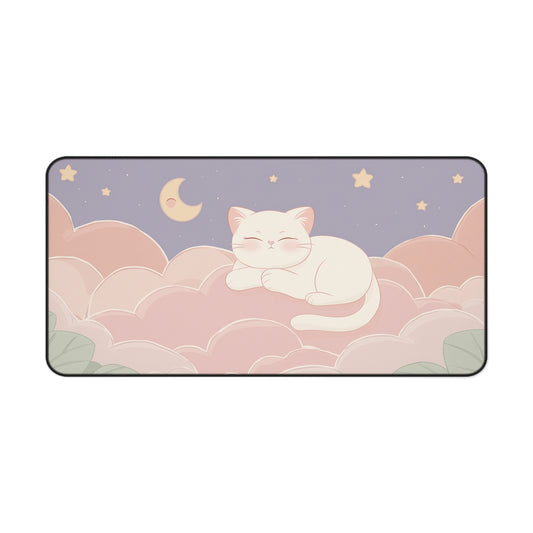 Dreamy Cat Mouse Pad, Kawaii Gaming Desk Mat XL