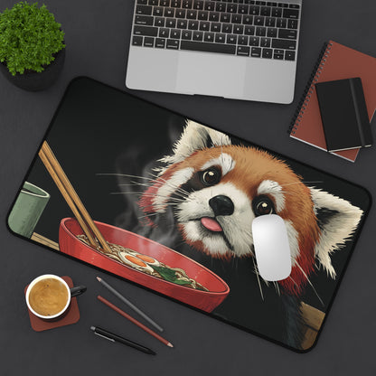 Funny Red Panda Eating Ramen Desk Mat