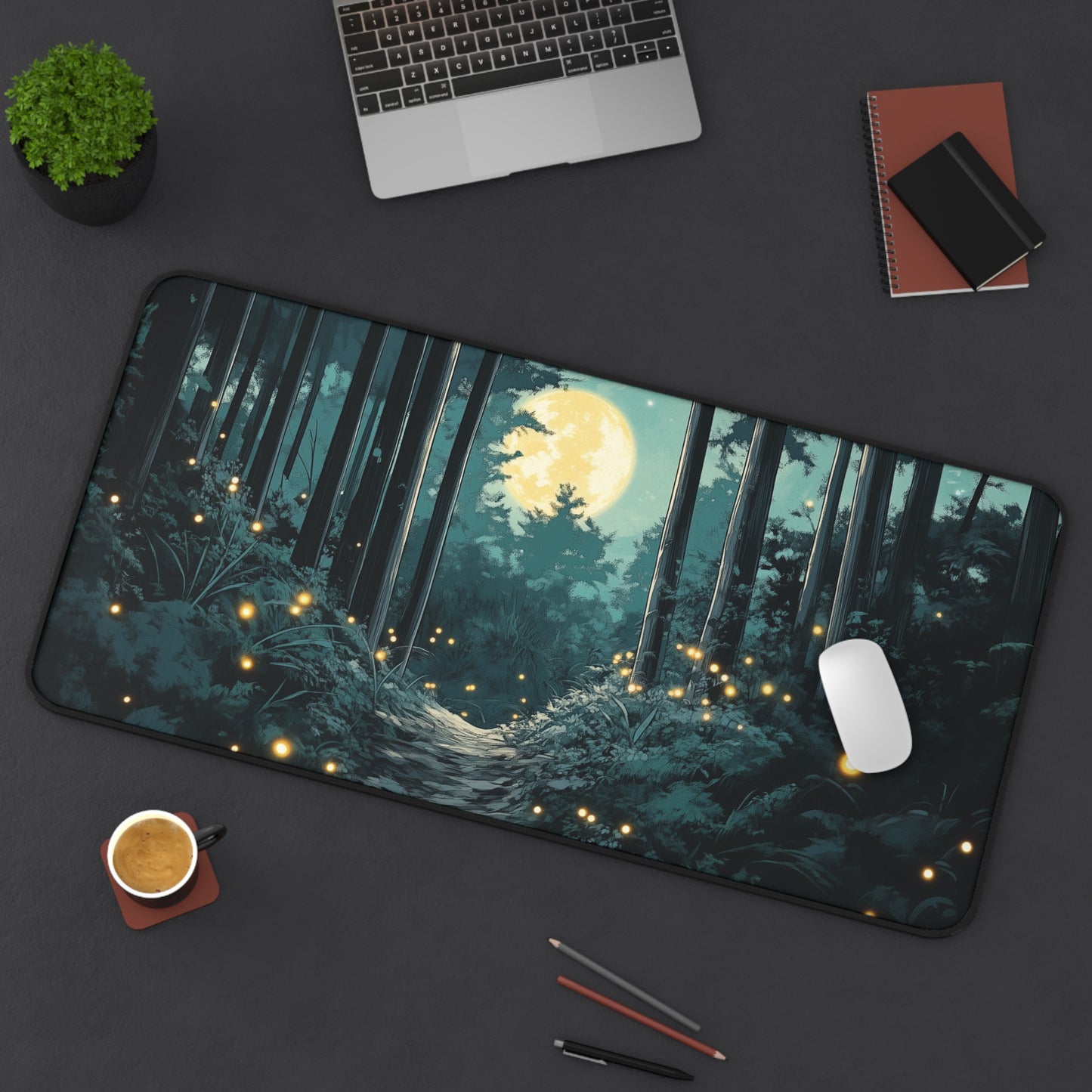 Anime Fantasy Forest Desk Mat, Large Gaming Mouse Pad