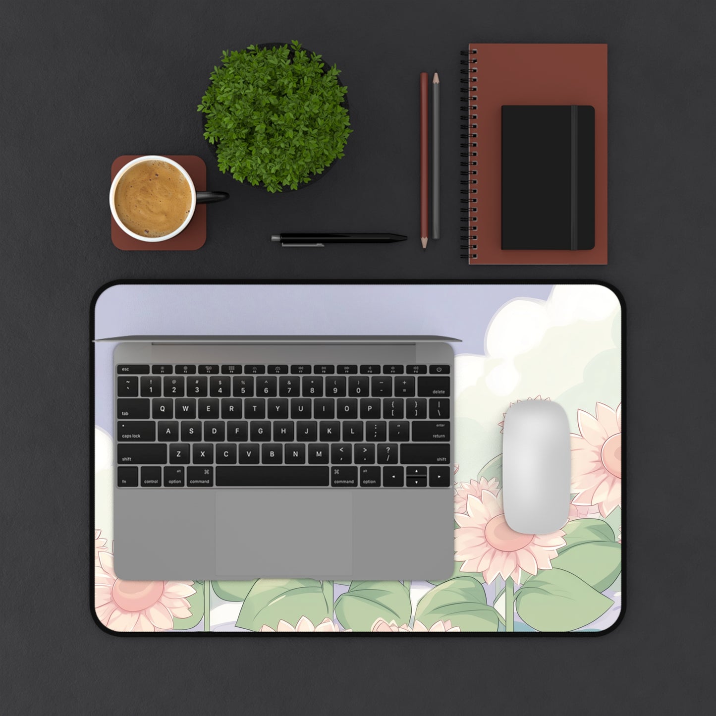 Kawaii Sunflower Pastel Gaming Desk Mat XL