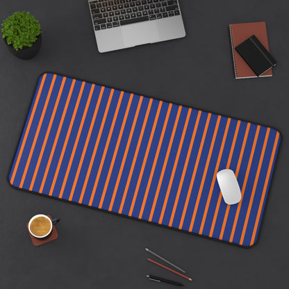 Blue & Orange Striped Desk Mat