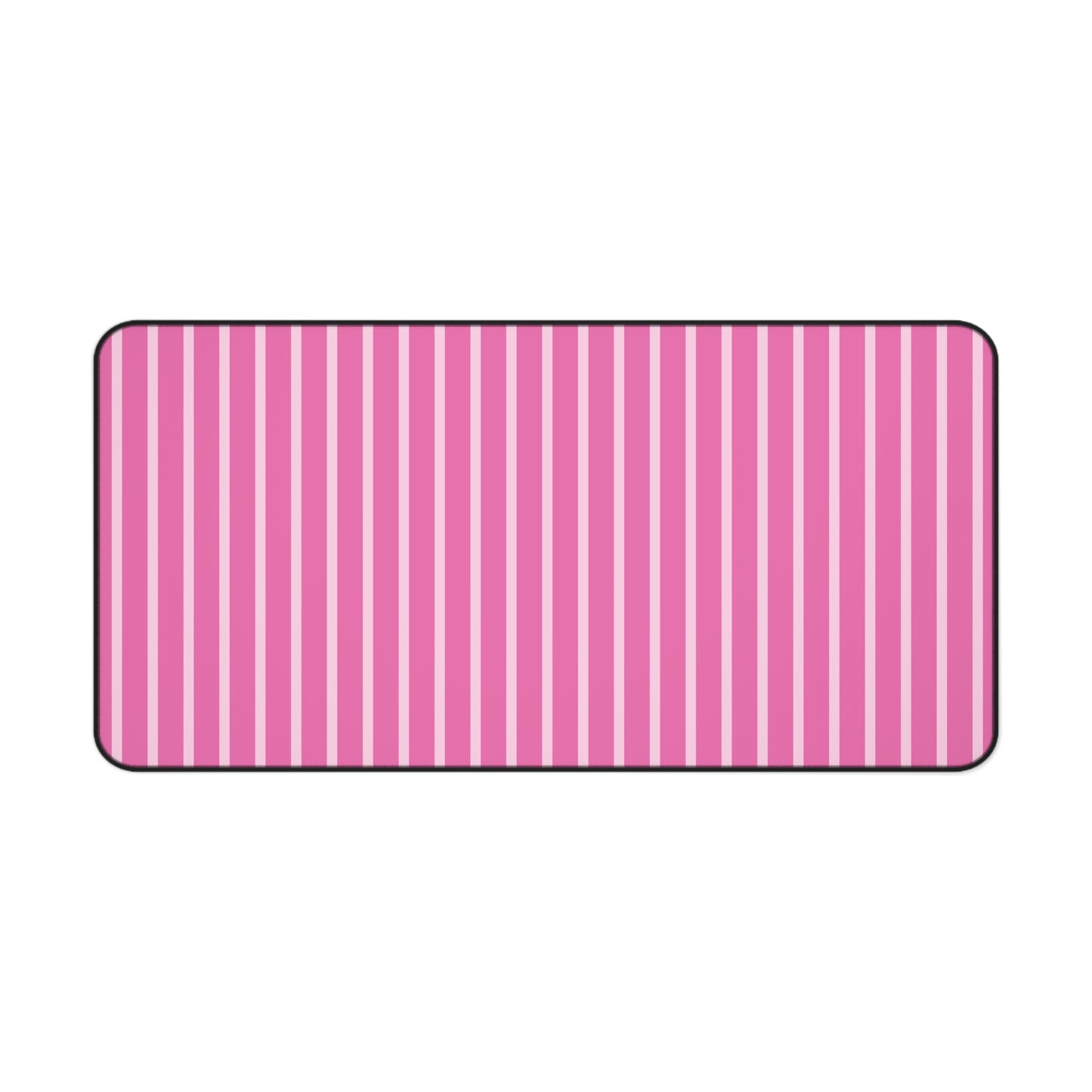 Pink Striped Desk Mat — Pastel Mouse Pad for Cute Workspaces