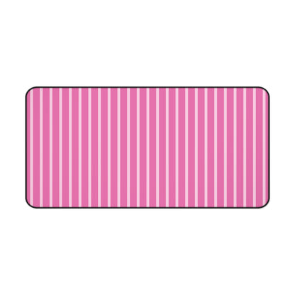 Pink Striped Desk Mat — Pastel Mouse Pad for Cute Workspaces