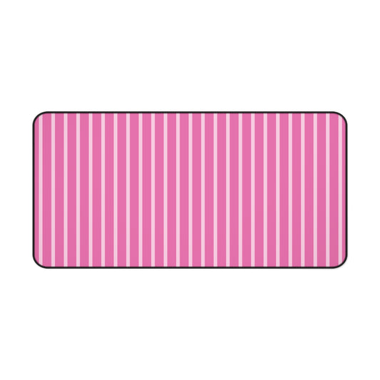 Pink Striped Desk Mat — Pastel Mouse Pad for Cute Workspaces
