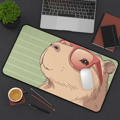 Capybara Desk Mat Kawaii, Cute Capy Mouse Pad