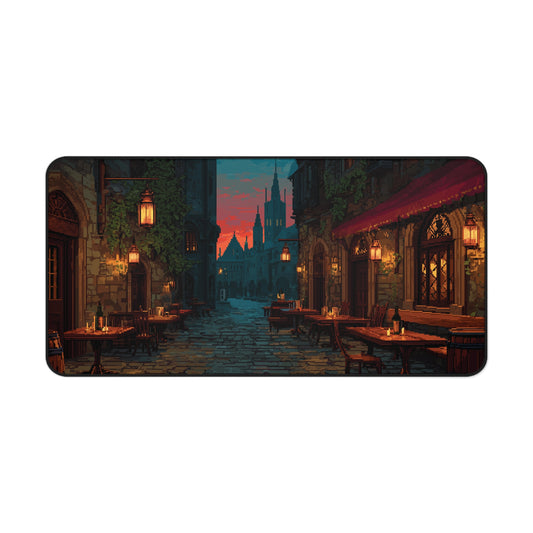 Pixel Art Mouse Pad: Medieval City Desk Mat