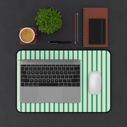 Green Stripes Desk Mat — Mint Mouse Pad