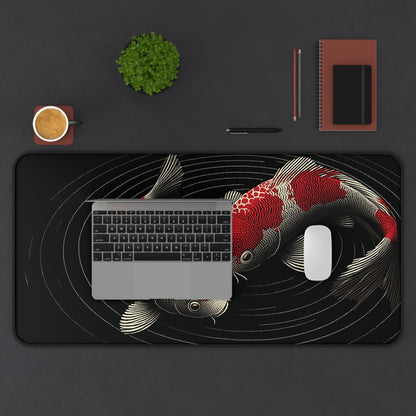 Koi Fish Desk Mat: Japanese Aesthetic Gaming Mouse Pad