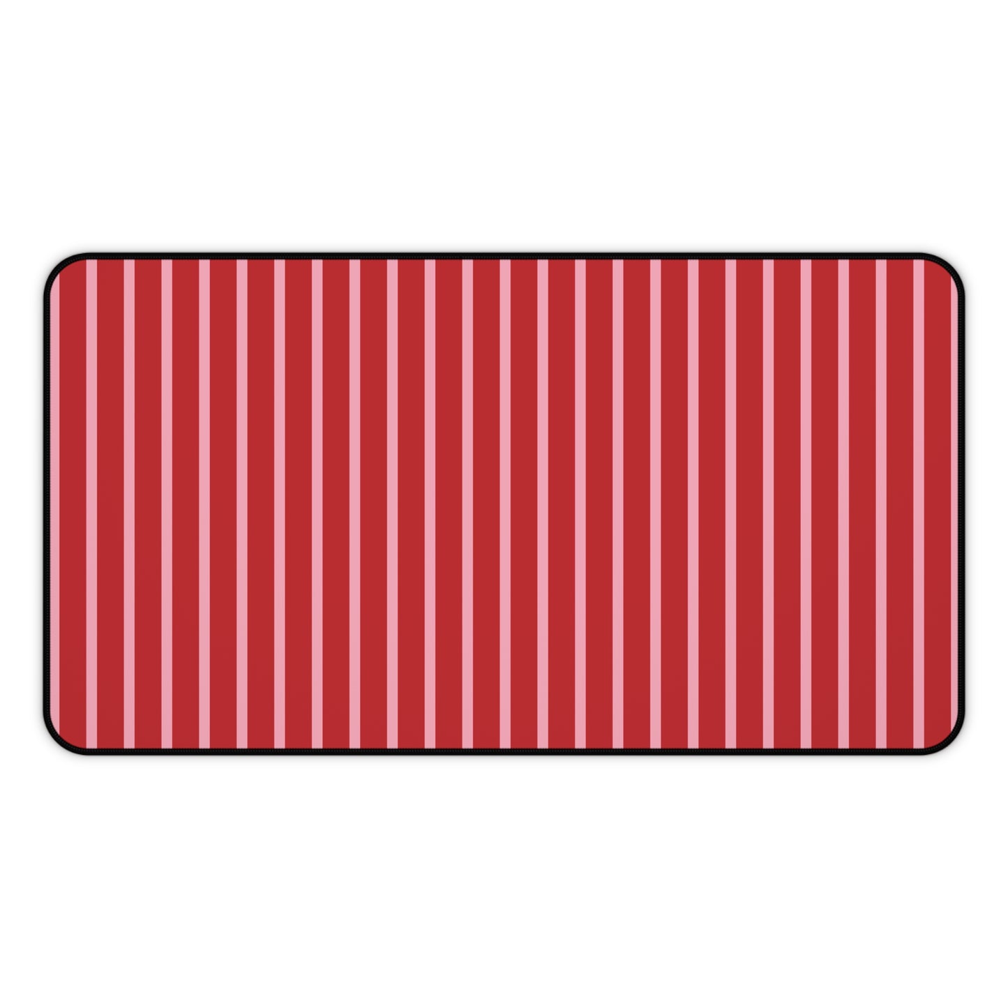 Red and Pink Striped Desk Mat — Large Modern Mousepad