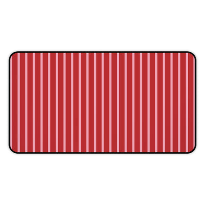 Red and Pink Striped Desk Mat — Large Modern Mousepad