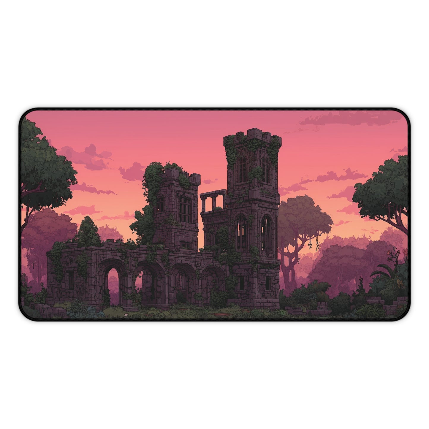 Ancient Castle Keyboard Mat Pixel Art Style