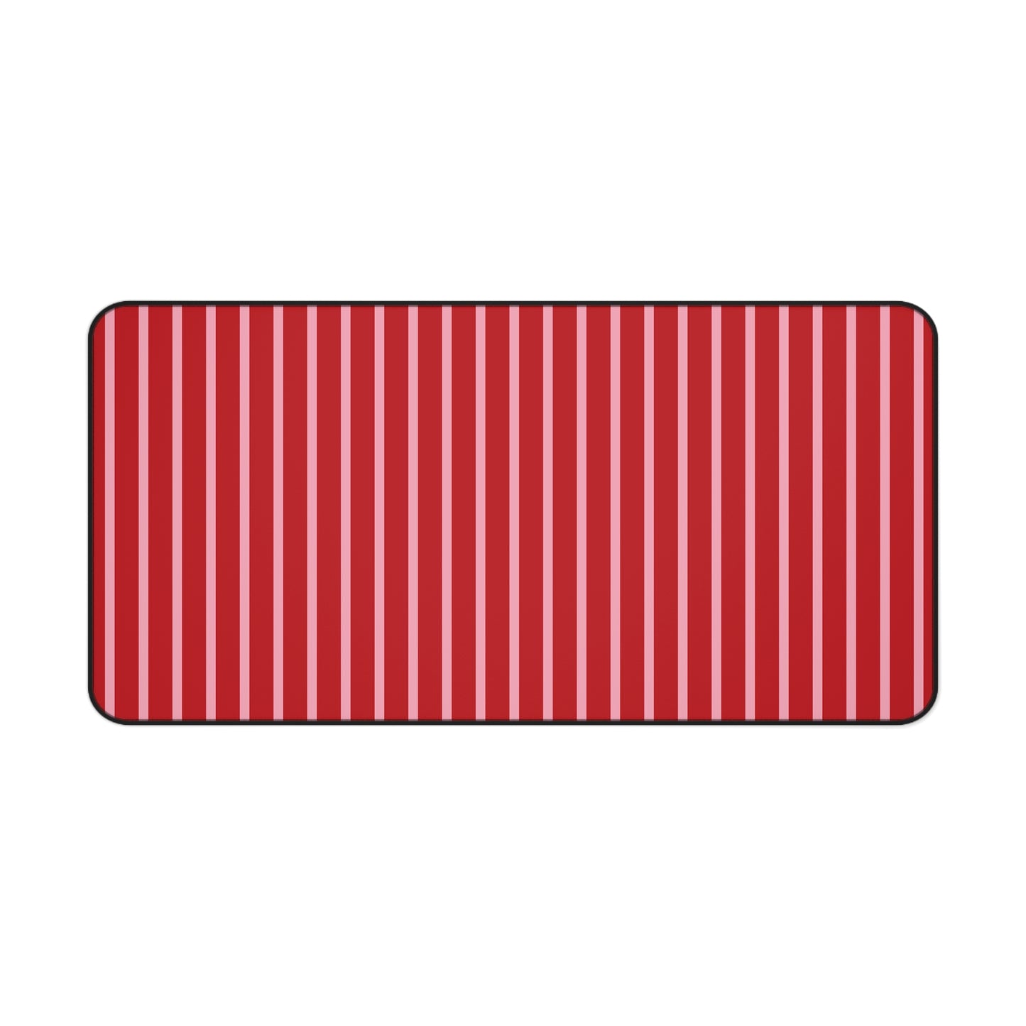 Red and Pink Striped Desk Mat — Large Modern Mousepad