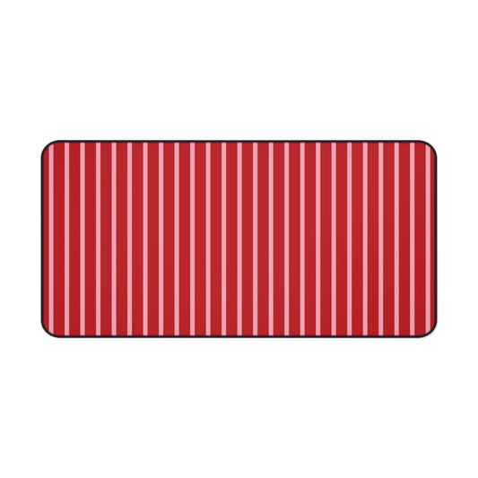 Red and Pink Striped Desk Mat — Large Modern Mousepad