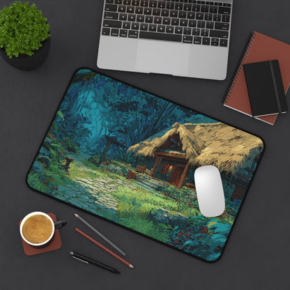 Pixel Art Desk Mat: Cozy Forest Mouse Pad XL