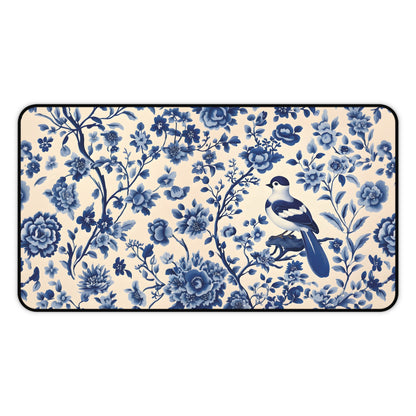 Bird Chinoiserie Desk Mat, Desk Pad & Extra Large Mouse Pad
