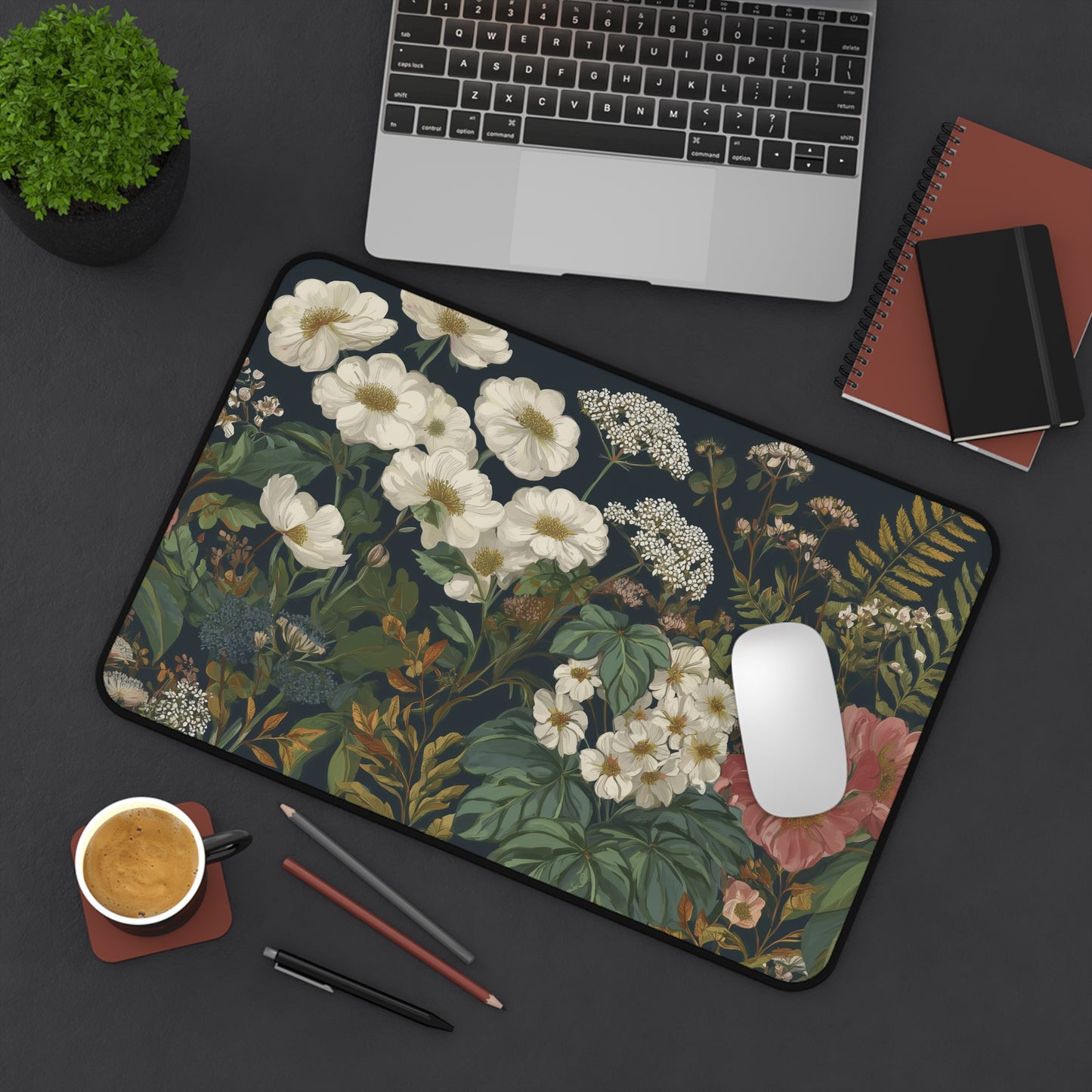 Floral Keyboard Mat XL, Vintage Aesthetic Desk Pad
