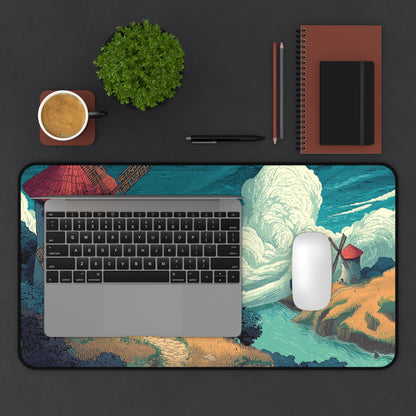 Pixel Art Desk Mat: Country Windmill Mouse Pad