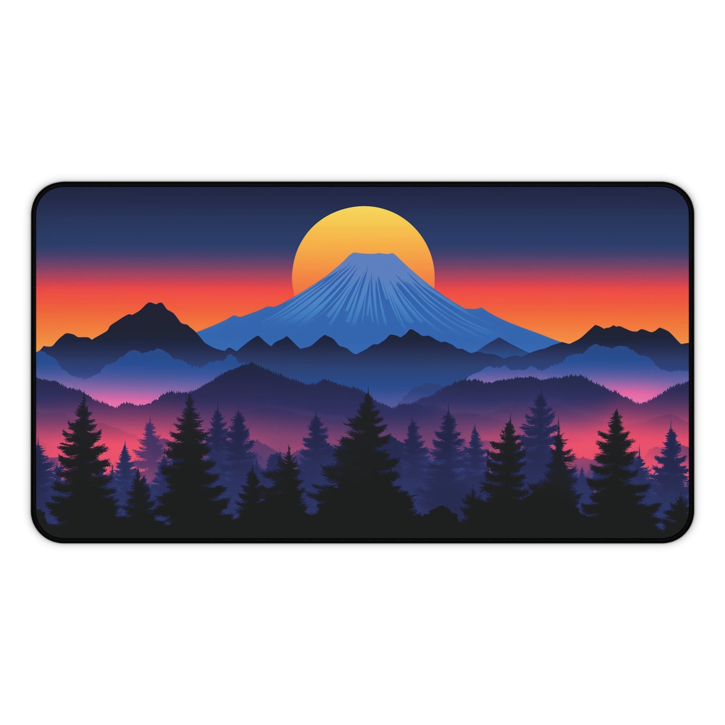 Mountain Anime Desk Mat, Japanese Style Landscape Desk Pad