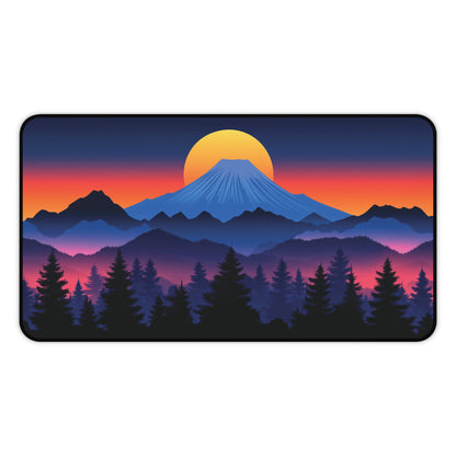 Mountain Anime Desk Mat, Japanese Style Landscape Desk Pad