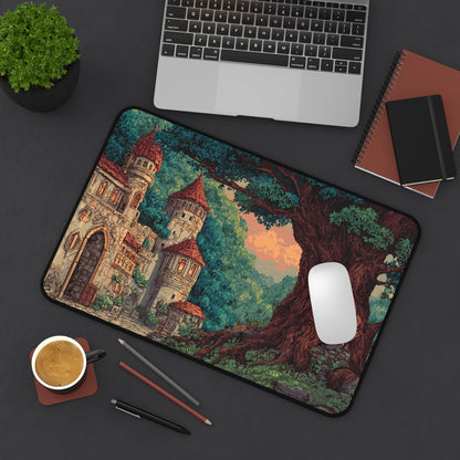 Pixel Art Desk Mat: Medieval Fantasy Castle Mouse Pad XXL