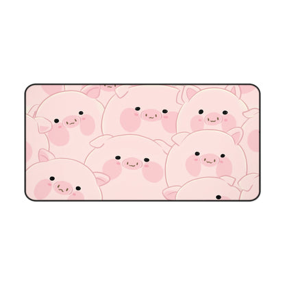 Kawaii Pig Desk Mat, Pink Cartoon Piggy Mouse Pad