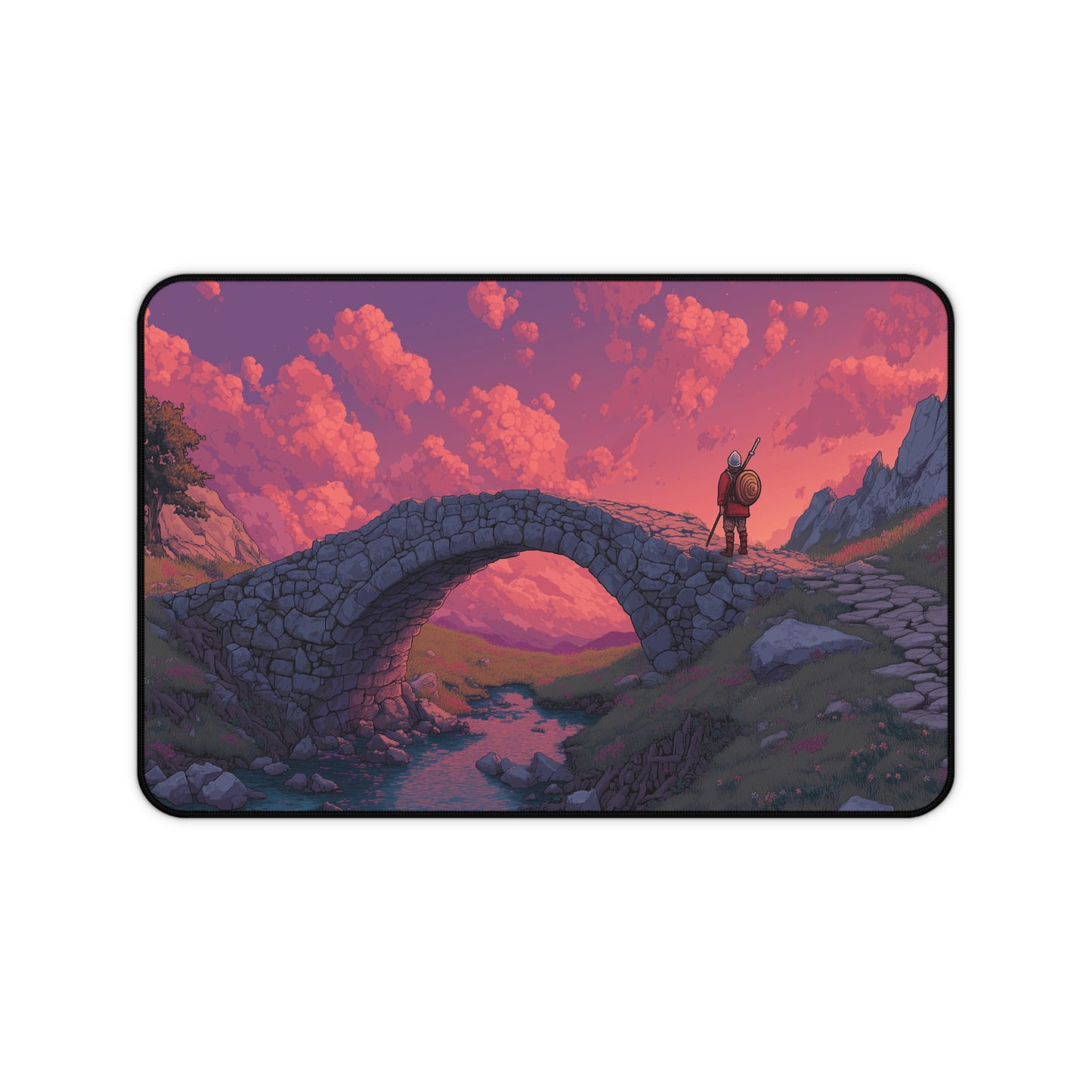 Knight Gaming Desk Pad Pixel Art Aesthetic