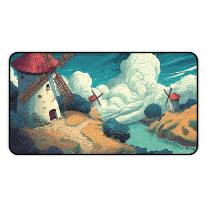 Pixel Art Desk Mat: Country Windmill Mouse Pad