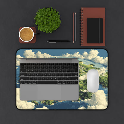Fantasy World Map Desk Mat: Pixel Art Mouse Pad