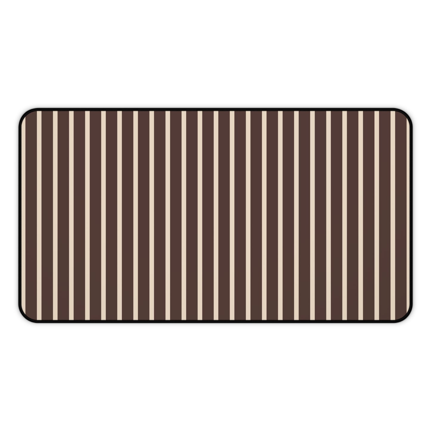 Beige and Brown Stripe Desk Mat