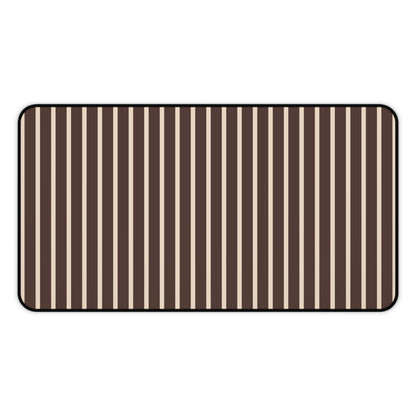 Beige and Brown Stripe Desk Mat