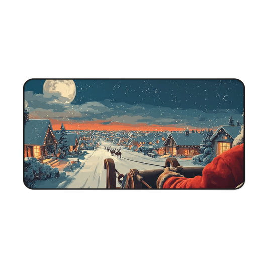 Christmas Night Desk Mat, Santa Winter Desk Pad