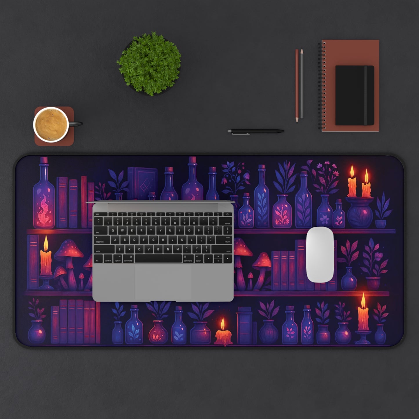 Mystic Apothecary Desk Mat: Potion Shelf Mouse Pad