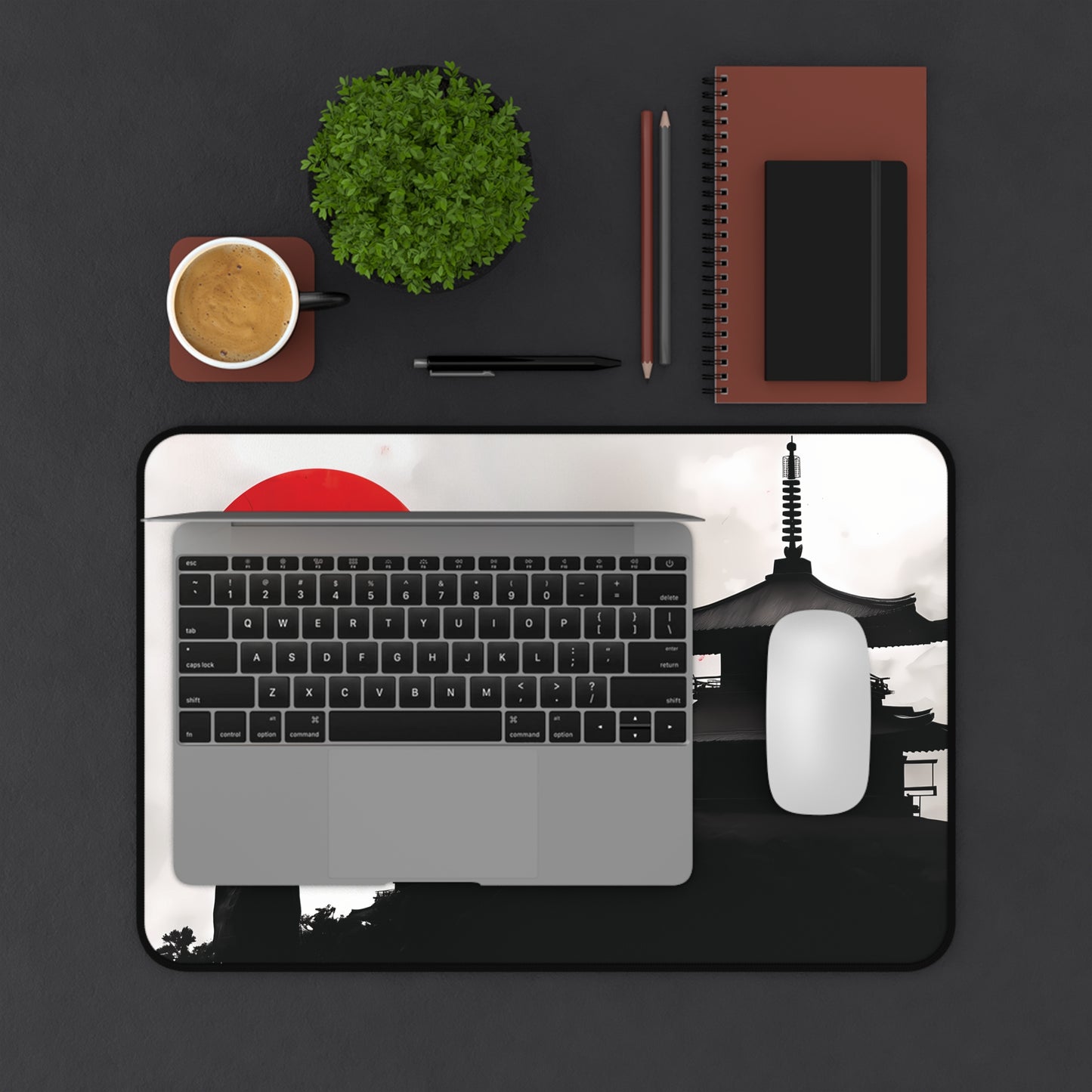Japanese Gaming Desk Mat, Samurai Anime Large Desk Pad