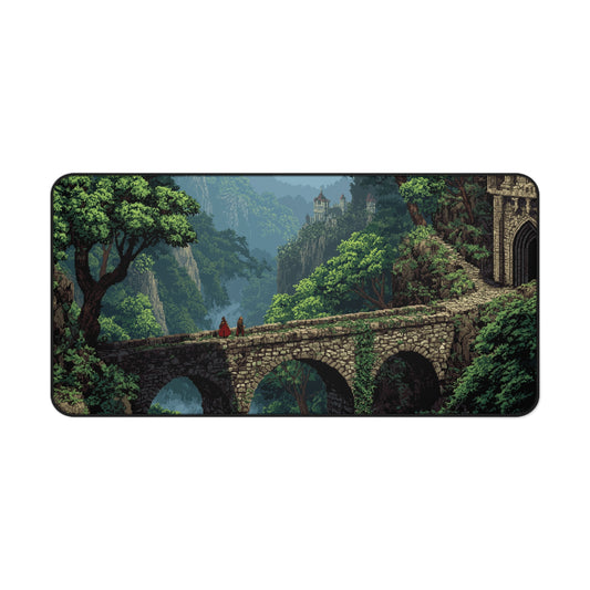 Forest Pixel Art Desk Mat: Fantasy RPG Gaming Mouse Pad