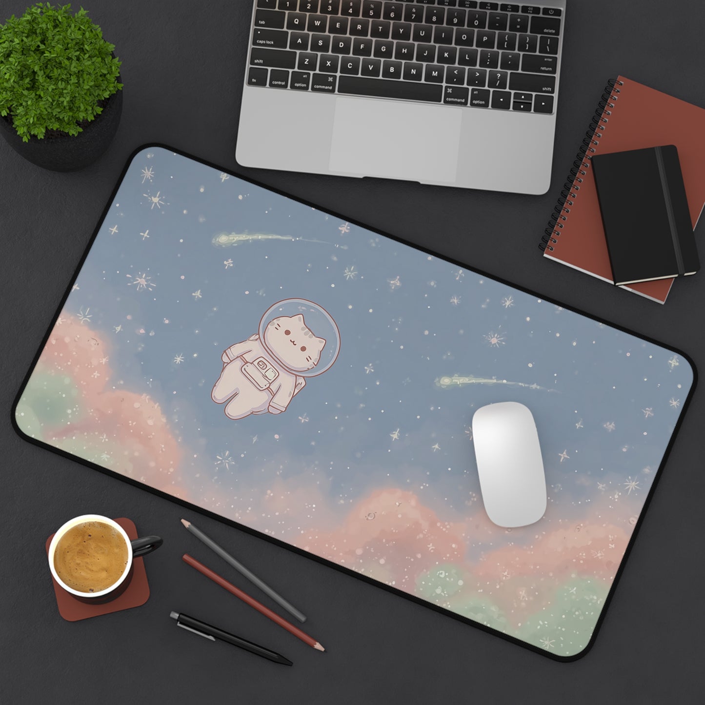 Catstronaut Keyboard Mat: Kawaii Cat Desk Mat