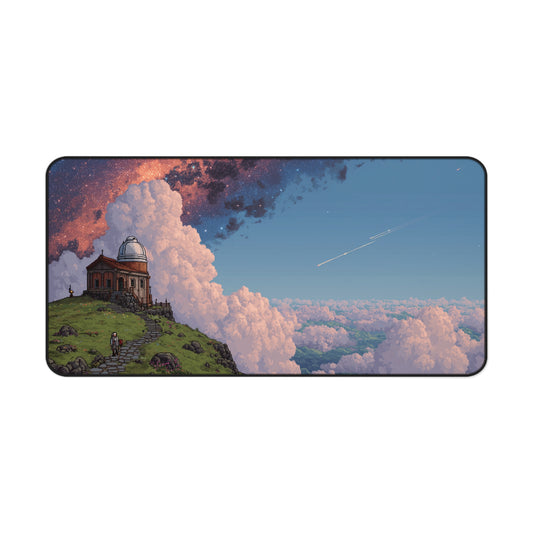 Pixel Art Desk Mat: Serene Observatory Mouse Pad