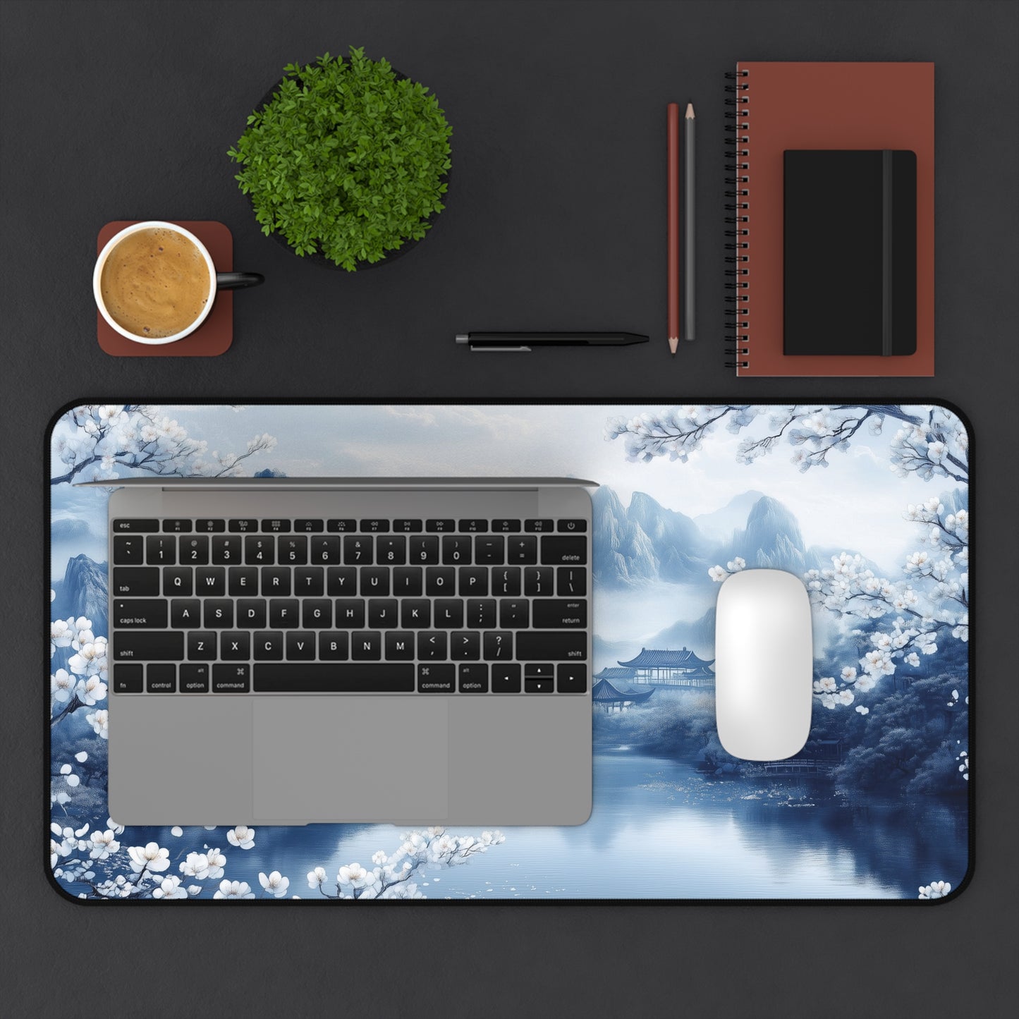 Mountain Landscape Chinoiserie Style Desk Mat