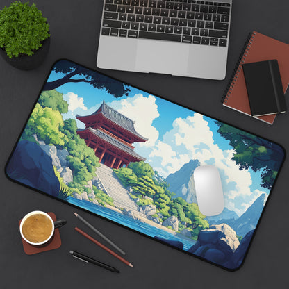 Japanese Temple Mouse Pad XL, Anime Style Desk Mat