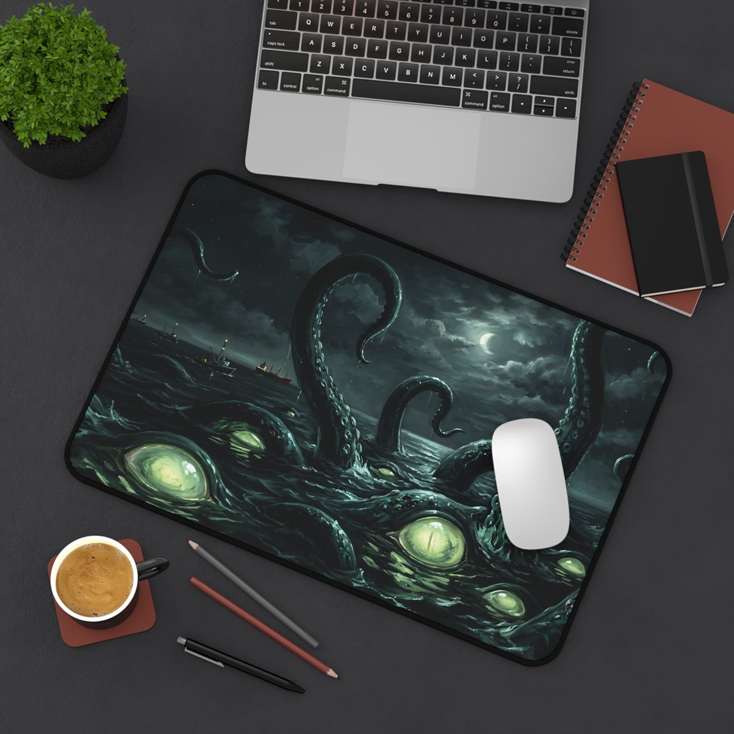Kraken Desk Mat: Dark Ocean Tentacle Horror Design